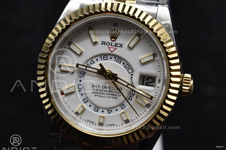 1113 YG Bracelet On Edition Skydweller SS Dial Noob YG SS Best White A23J ComfortFit 0813